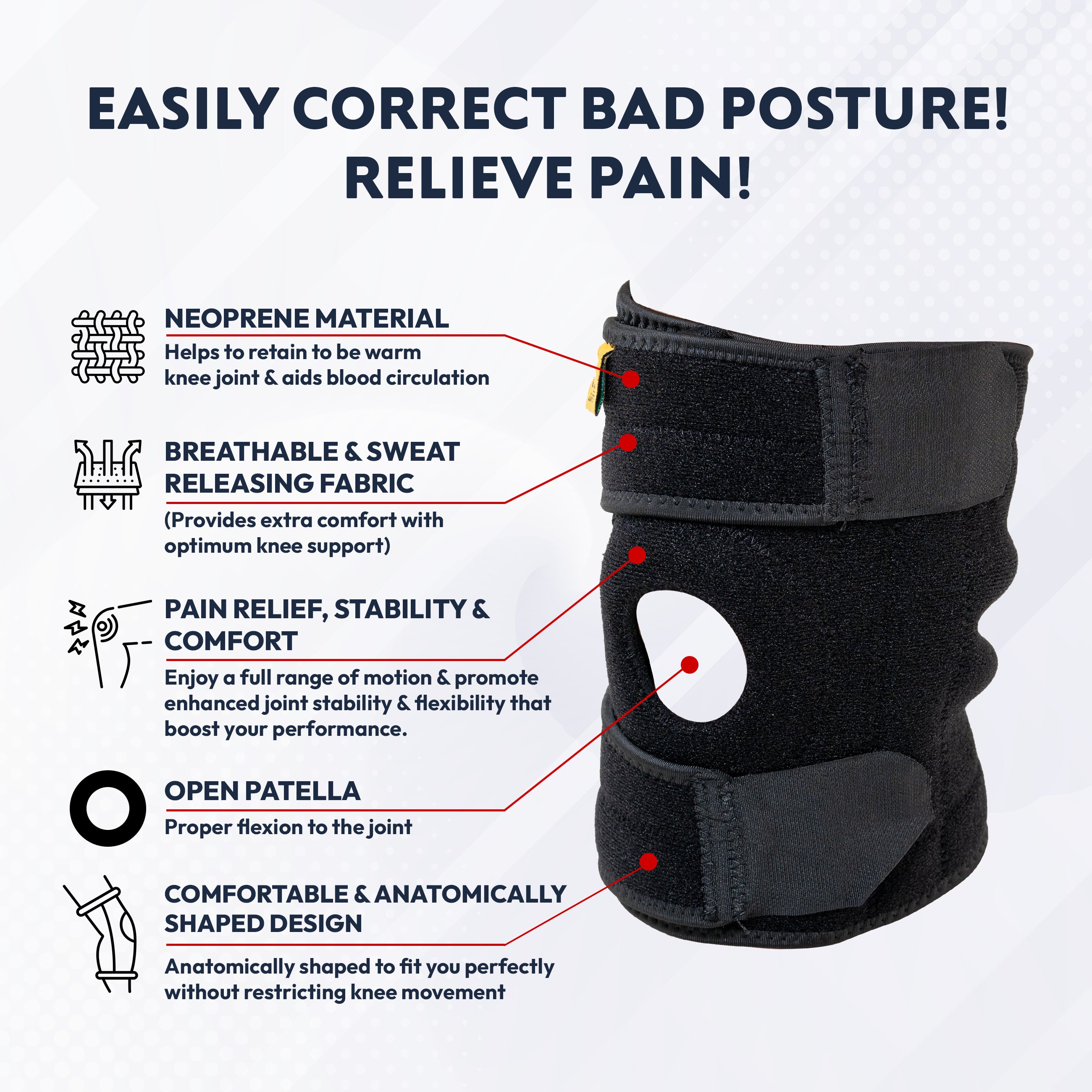 I5Joints-Non Slip Knee Brace-Specially Designed for Sports(Premium Knee Support Open Patella, Breathable Knee Cap Brace for Arthritis, Pain Relief, Sports for Men & Women) I5Joints-Non Slip Knee Brace-Specially Designed for Sports(Premium Knee Support Open Patella, Breathable Knee Cap Brace for Arthritis, Pain Relief, Sports for Men & Women)